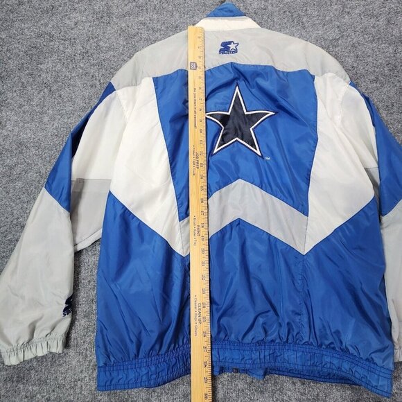Vintage Starter Dallas Cowboys Windbreaker Men's Large Blue NFL Football Jacket - Picture 13 of 16